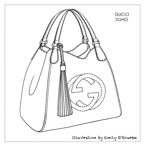 drawing of a Gucci bag